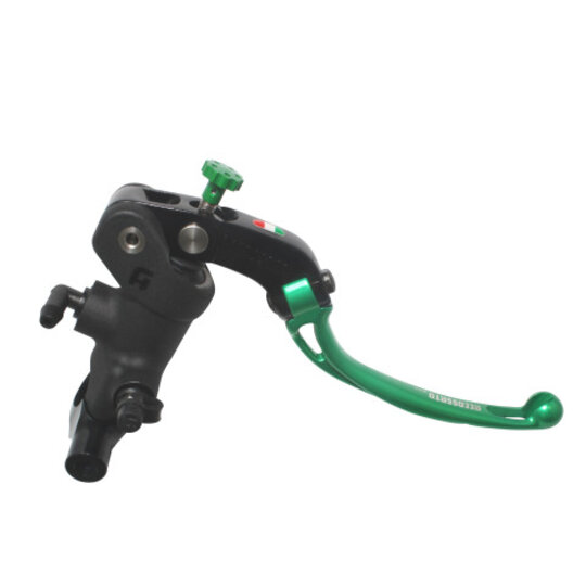 Radial brake master cylinder ACCOSSATO 19 x 19 with folding lever,green