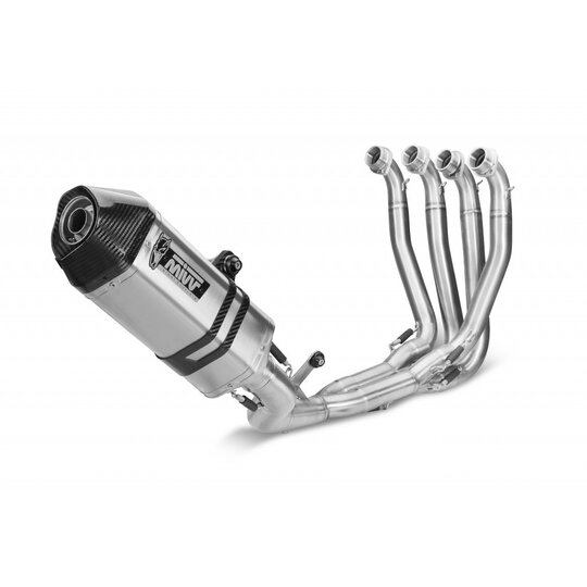 Výfuk kompletný 4x2x1 MIVV SPEED EDGE X.KA.0005.SRX Nerez/karbónové viečko verzia "REPLICA"