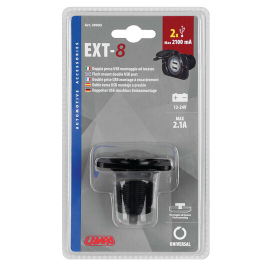 Lampa - zásuvka 2 x usb  - ext-8 - 39005-C-01