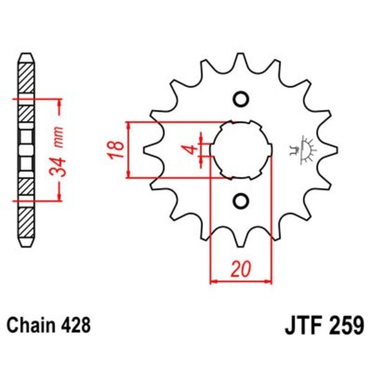 Reťazové koliečko JT JTF 259-12 12T, 428