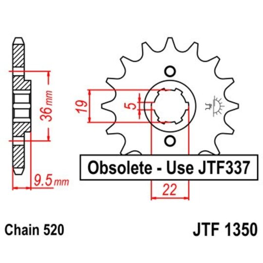 Reťazové koliečko JT JTF 1350-13 13T, 520