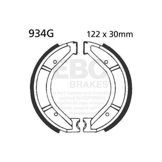 Brzdové čeľuste -sada EBC 934G drážkovaný