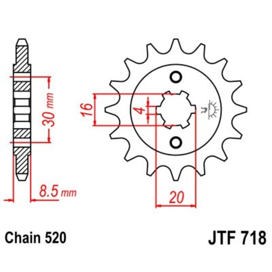 Reťazové koliečko JT JTF 718-13 13T, 520
