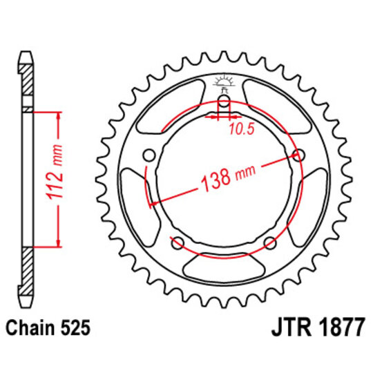 Reťazová rozeta JT JTR 1877-41 41T, 525
