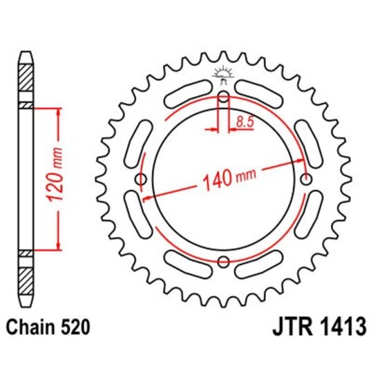 Reťazová rozeta JT JTR 1413-39 39T, 520