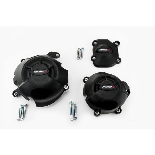 Ochranné kryty motora PUIG 20136N čierna zahrnuje pravý, ľavý kryt a kryt alternátora