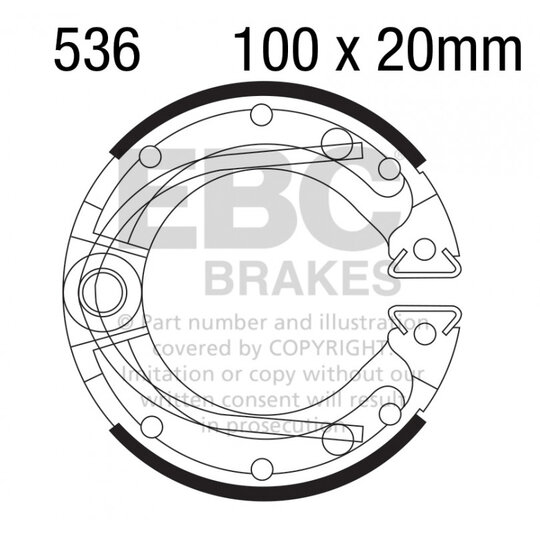 Brzdové čeľuste -sada EBC Y536 vrátane  pružín