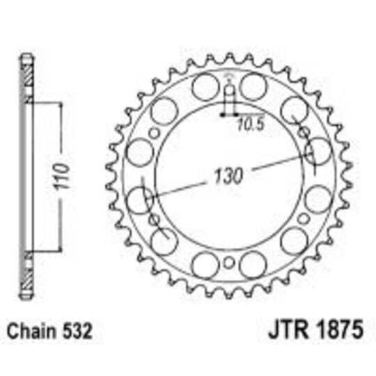 Reťazová rozeta JT JTR 1875-48 48T, 532