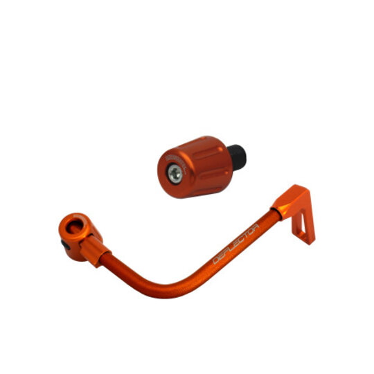 Lever guard ACCOSSATO with orange hose and joint right, aluminium