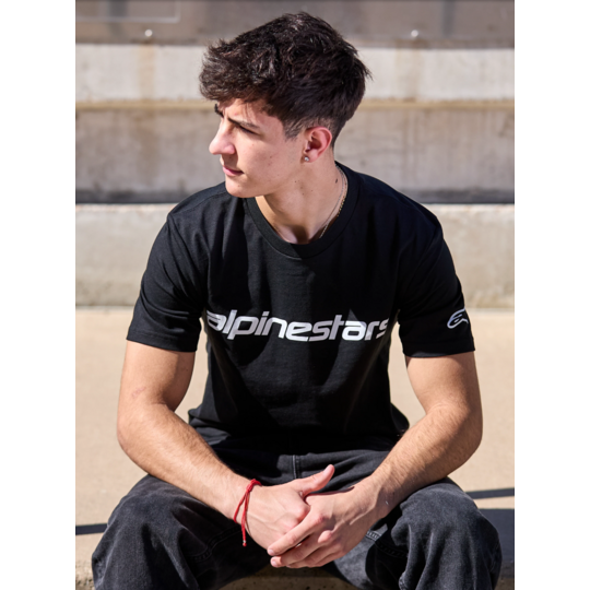 Alpinestars - tričko linear wordmark 2.0 csf / black-white - tricko-alpine-linear2.0-2