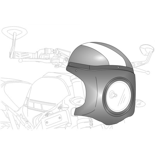 Náhradný plexi štít PUIG SEMI-FAIRING 9196W priehľadné d 195mm