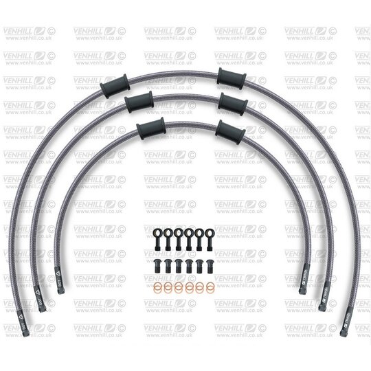 ŠTANDART -predok -sada Venhill POWERHOSEPLUS BMW-10006FB (3 hadice v sade) priehľadné hadice, čierne koncovky