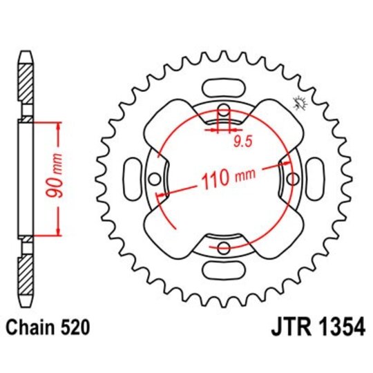 Reťazová rozeta JT JTR 1354-38 38T, 520