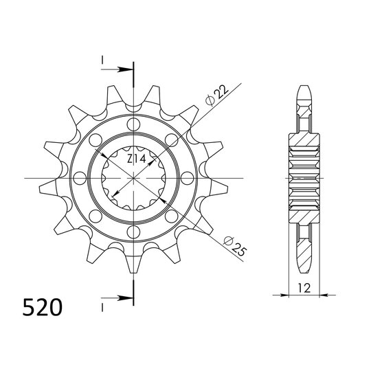 Reťazové koliečko SUPERSPROX CST-715:12 12T, 520