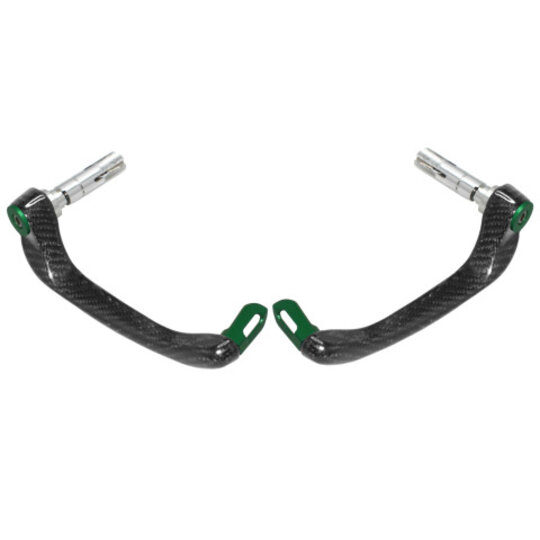 Lever guard ACCOSSATO with green eyelet and insert right + left , carbon