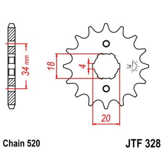 Reťazové koliečko JT JTF 328-12 12T, 520