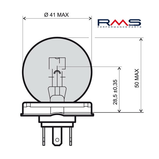 Žiarovka RMS 246510105 12V 45/40W, P45T biela