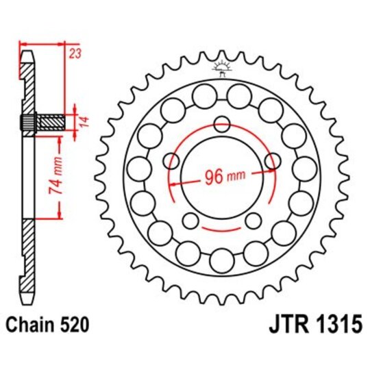 Reťazová rozeta JT JTR 1315-40 40T, 520