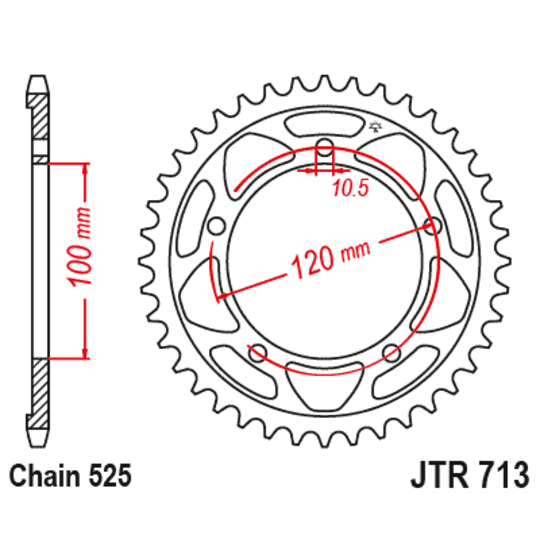 Reťazová rozeta JT JTR 713-41 41T, 525