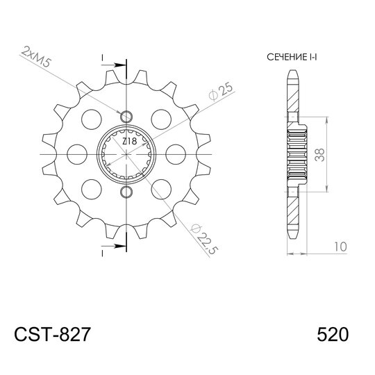Reťazové koliečko SUPERSPROX CST-827:14 14T, 520