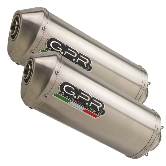 Dual slip-on exhaust GPR SATINOX CA.12.SAT Brushed Stainless steel including removable db killers and link pipes
