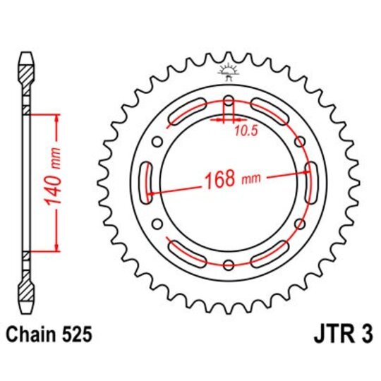 Reťazová rozeta JT JTR 3-41 41T, 525