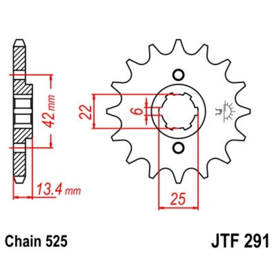 Reťazové koliečko JT JTF 291-14 14T, 525