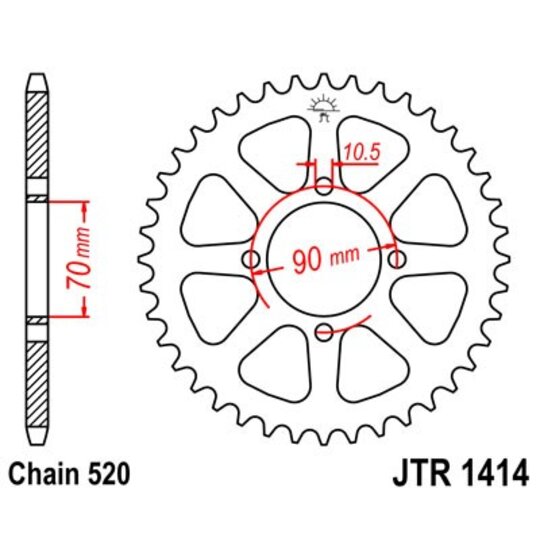 Reťazová rozeta JT JTR 1414-43 43T, 520