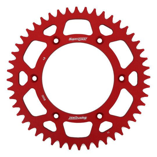 Hliníková reťazová rozeta SUPERSPROX RAL-8000:48-RED červené 48T, 520