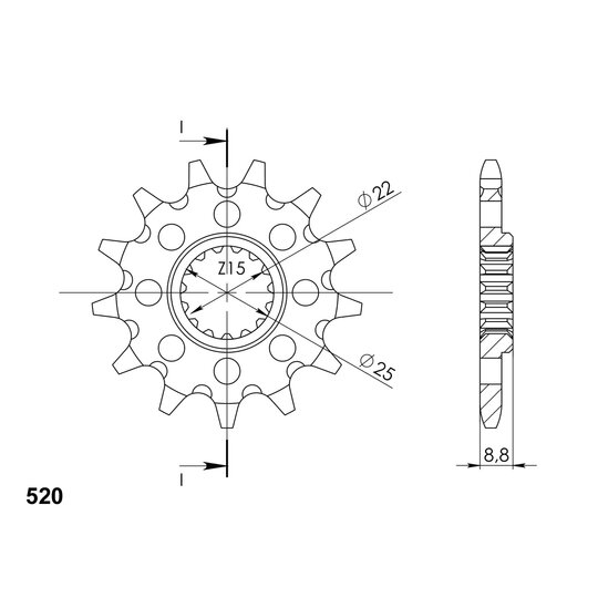 Reťazové koliečko SUPERSPROX CST-1901:15 15T, 520