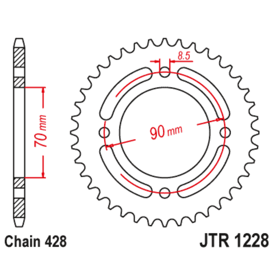 Reťazová rozeta JT JTR 1228-34 34T, 428