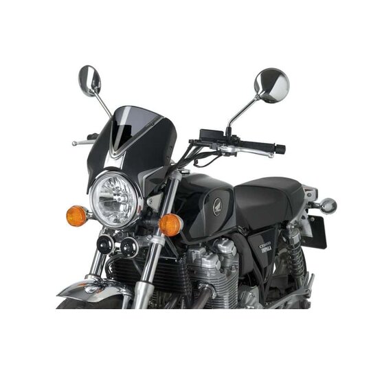 Plexi na motorku PUIG RETROVISION 7593H matná čierna dymové