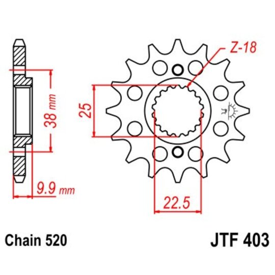 Reťazové koliečko JT JTF 403-13 13T, 520