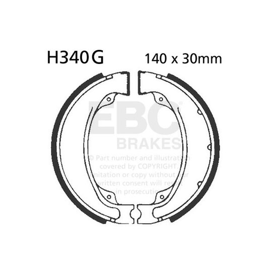 Brzdové čeľuste -sada EBC H340G drážkovaný