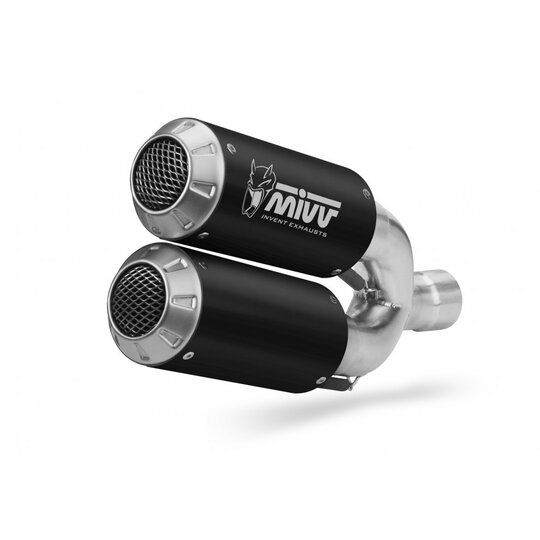 2 koncovky  výfuku MIVV MK3 D.040.SM3B Oceľovo čierna