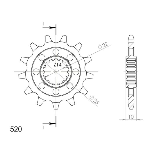 Reťazové koliečko SUPERSPROX CST-250/300:14 14T, 520