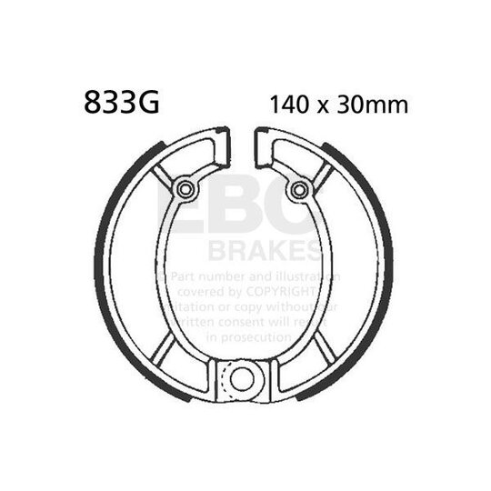 Brzdové čeľuste -sada EBC 833G drážkovaný