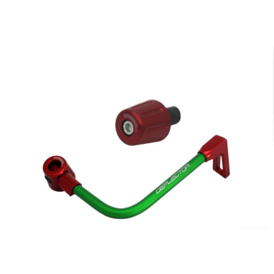 Lever guard ACCOSSATO with green hose and joint right, aluminium