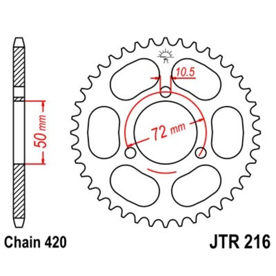 Reťazová rozeta JT JTR 216-37 37T, 420