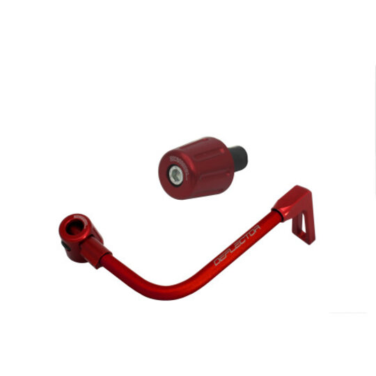 Lever guard ACCOSSATO with red hose and joint right, aluminium