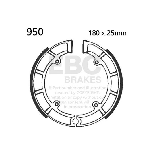 Brzdové čeľuste -sada EBC 950