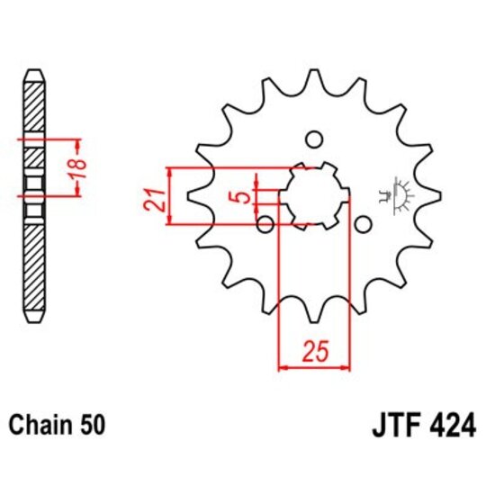 Reťazové koliečko JT JTF 424-17 17T, 530