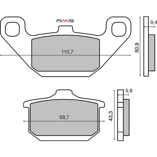 Brzdové obloženie RMS 225101490 organické