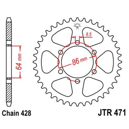 Reťazová rozeta JT JTR 471-50 50T, 428