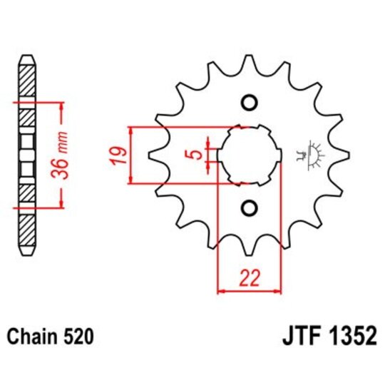 Reťazové koliečko JT JTF 1352-13 13T, 520