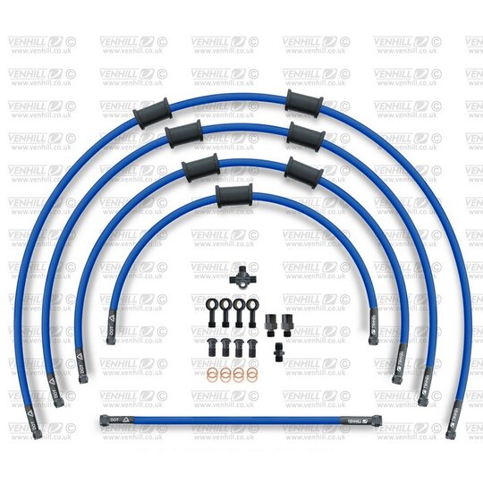 ŠTANDART -predok -sada Venhill POWERHOSEPLUS SUZ-6014FS-SB (5 hadíc v sade) modré hadice, nerezové koncovky