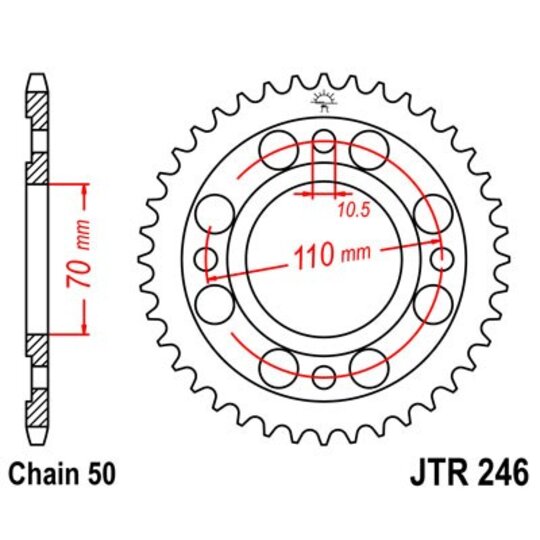 Reťazová rozeta JT JTR 246-34 34T, 530