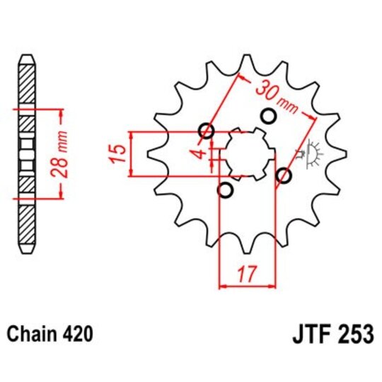 Reťazové koliečko JT JTF 253-18 18T, 420