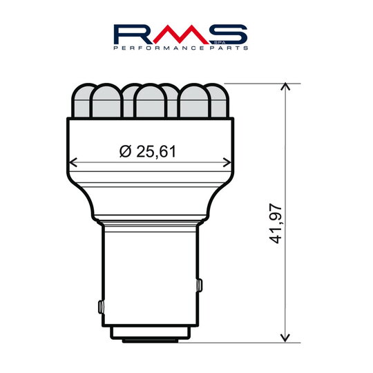 Žiarovka RMS 246510542 12V 12 Led, BAY15D červené