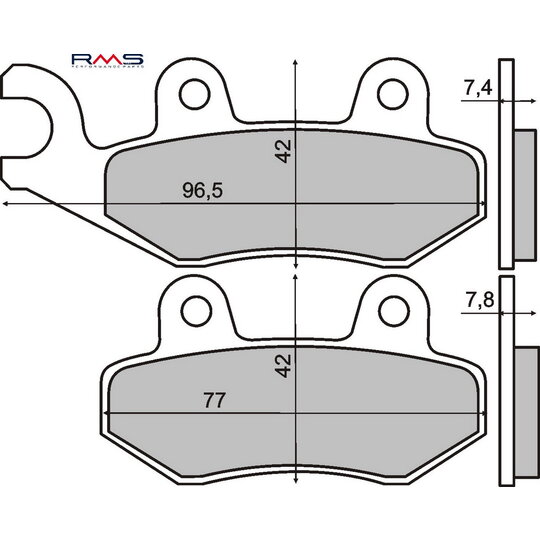 Brzdové obloženie RMS 225101420 organické